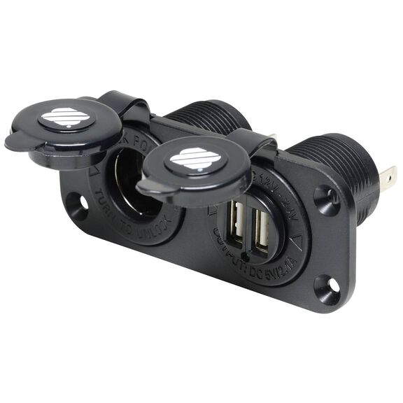 Combination 12V Outlet and Dual USB Outlet image number 0