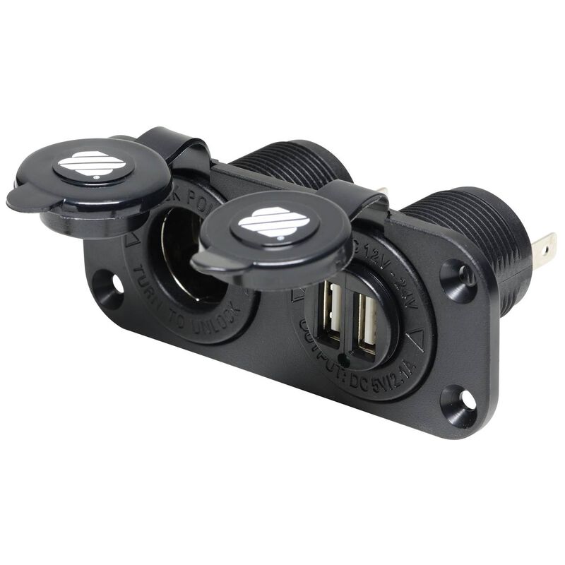 WEST MARINE Combination 12V Outlet and Dual USB Outlet