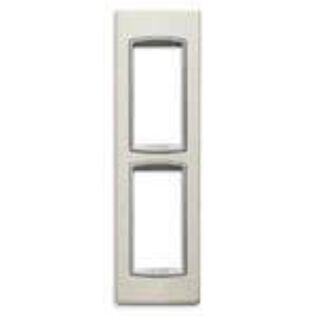 Vimar Eikon 20667.N13 2-Module Square Cover Plate, Matt Silver