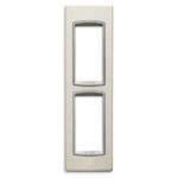Vimar Eikon 20667.N13 2-Module Square Cover Plate, Matt Silver image number 0