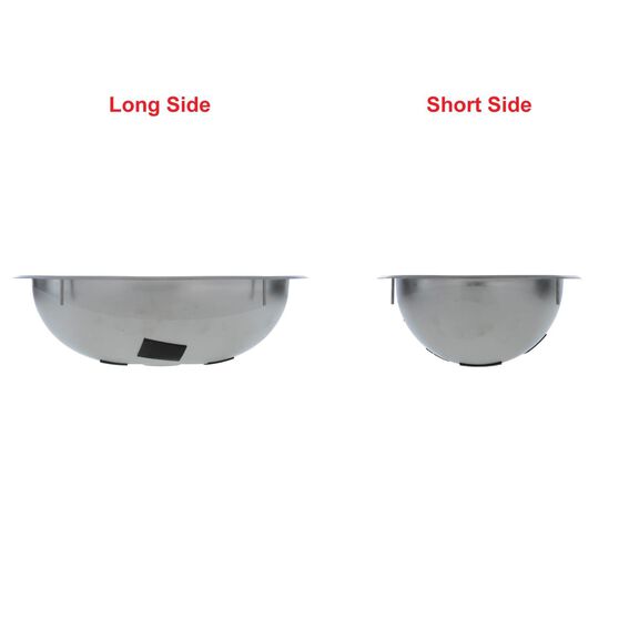 Oval Sink Ultra-Mirror Finish, 304 Stainless Steel, 1-1/2" Drain, SoundKOTE, With Studs image number 2
