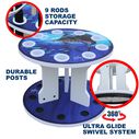 Guy Harvey Sailfish Spinning 9 Fishing Rod Storage Rack, Vertical Fishing Pole Rod Holder image number 1