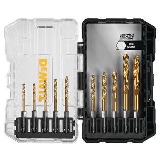 DEWALT Impact Ready Titanium Nitride Coating Drill Bit Sets with ToughCase+ System