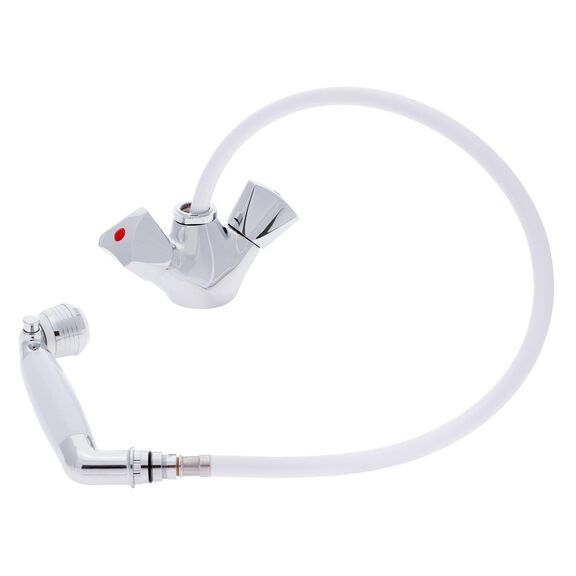 Trinidad Head/Shower Combo Faucet Classic Arctic White Sprayer, 6' White Rubber Hose Chrome/Arctic White image number 1