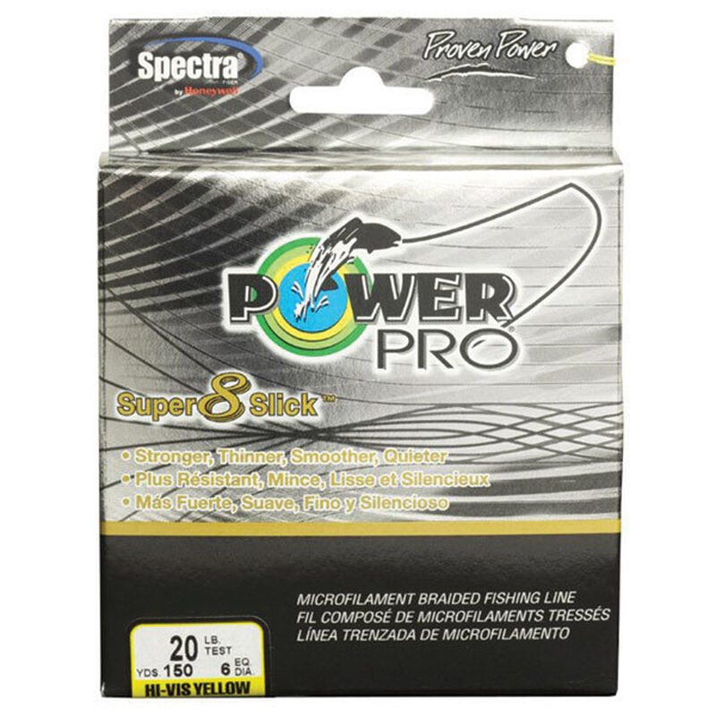 POWER PRO Super 8 Slick Braided Fishing Line, 20 lb, High-Vis