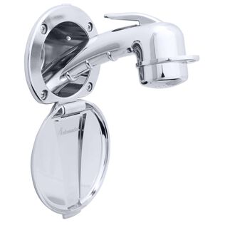 Recessed Shower Chrome Cup & Lid, Small Chrome Sprayer, 10' White Rubber Hose
