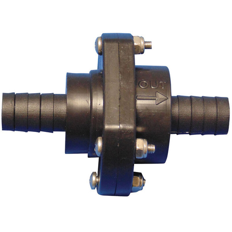 1 1/2" Double-Barbed In-Line Scupper Check Valve image number 0