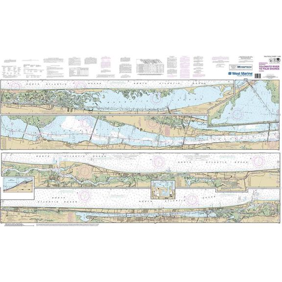Maptech&reg; NOAA Recreational Waterproof Chart-Intracoastal Waterway Tolomato River to Palm Shores, 11485 image number 0