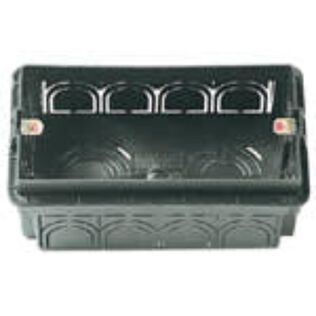 Vimar V71304.AU 4-Module Flush Mounting Box, Masonry, Black