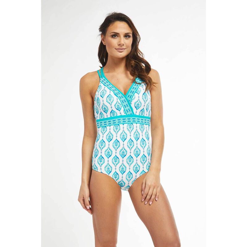 Women's Printed Crisscross Back One-Piece Swimsuit image number 0