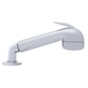 Deck-Mount Sprayer Large Chrome Sprayer No Hook, w/Elbow, 6' Black Rubber Hose, Ultra-Low Profile Holder image number 2