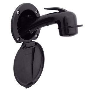 Recessed Shower Black Cup & Lid, Small Black Sprayer, 6' Stainless Steel Hose