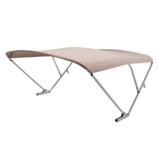SureShade Pontoon Power Bimini Top - Clear Anodized Frame, Beige Fabric