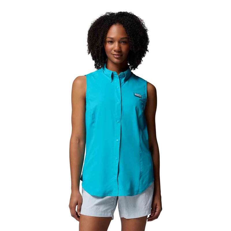 Columbia Women's PFG Tamiami Tank Top, in Ocean Teal, Size Small | by West Marine