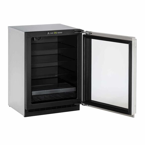 24" Stainless Glass Door Refrigerator image number 2