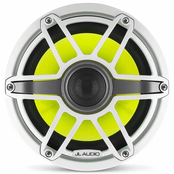 M6-880X-S-GwGw-i 8.8" Marine Coaxial Speakers, White Sport Grilles with RGB LED Lighting image number 1