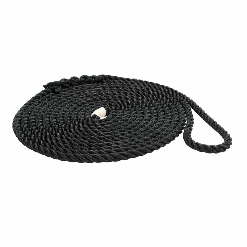 Premium Black Nylon Line, 5/8" Dia., 15' Length, 11,000lb. Breaking Strength image number 0