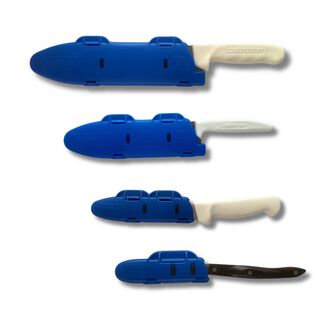 Blade Guard&reg; 4-Pack Knife Edge Protectors & Blade Covers, 4", 6", 8", 10", Blue