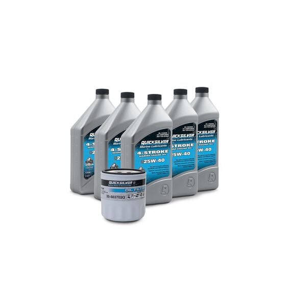 Quicksilver 25W-40 Sterndrive and Inboard V6 Oil Change Kit, Mercury MerCruiser, OMC, Chrysler Engines, Boat image number 0