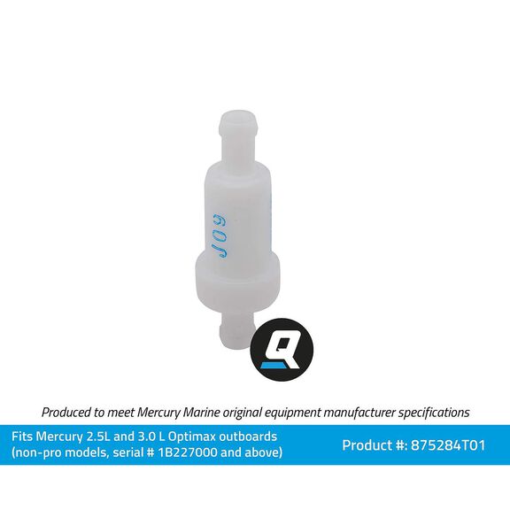 Quicksilver 875284T01 Inline Oil Filter for Select Mercury 2.5L and 3.0L OptiMax Outboards (Non-Pro Models) image number 2