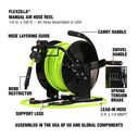 Flexzilla Manual Air Hose Reel Open Face Portable 1/4" 100' image number 2