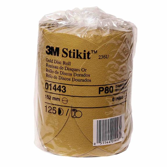 Stikit&trade; Gold Disc Roll, 6", P80A Grit image number 0
