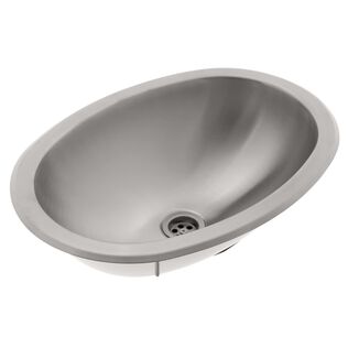 Oval Sink Brushed Finish, 304 Stainless Steel, 1-1/2" Drain, SoundKOTE, With Studs