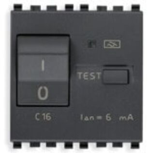 Vimar Eikon 1P+N C16 RCBO Circuit Breaker 120-230V 6mA, Grey, 2-Module