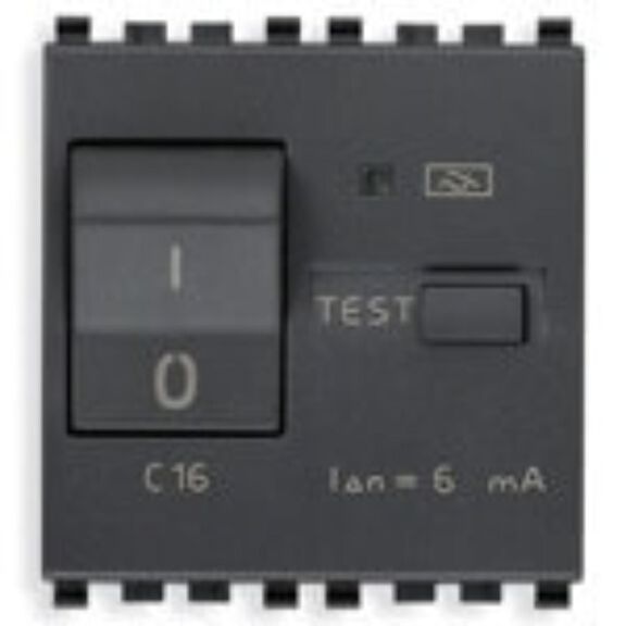 Vimar Eikon 1P+N C16 RCBO Circuit Breaker 120-230V 6mA, Grey, 2-Module image number 0
