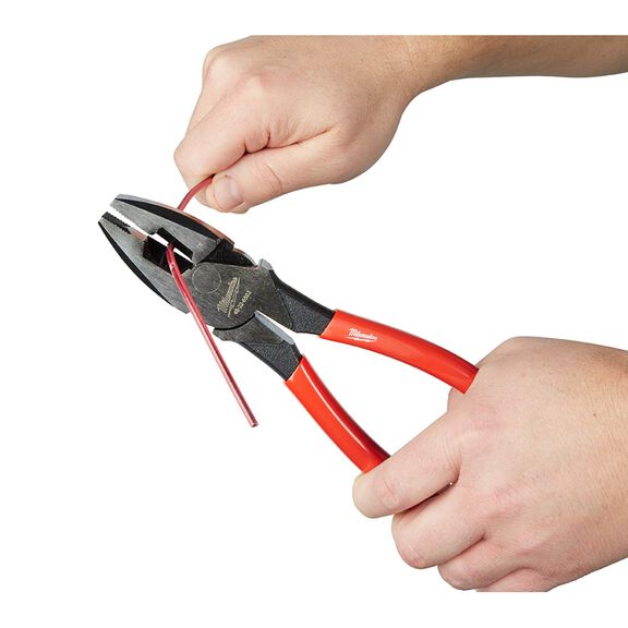 9" High Leverage Linesman's-Dipped Pliers image number 4