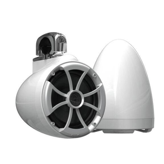 Wet Sounds ICON 8 White V2 Series 8" Marine Tower Speakers with Stainless Steel Fixed Clamps (Pair) image number 0