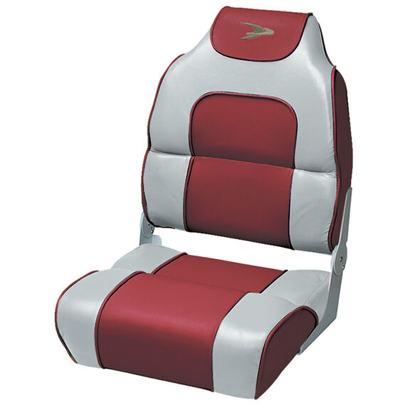 Alumacraft Style High Back Folding Boat Seat, Marble/Dark Red image number 0