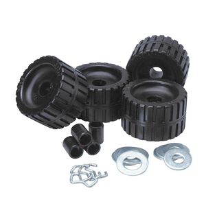 Black Rubber Ribbed Wobble Roller Kit
