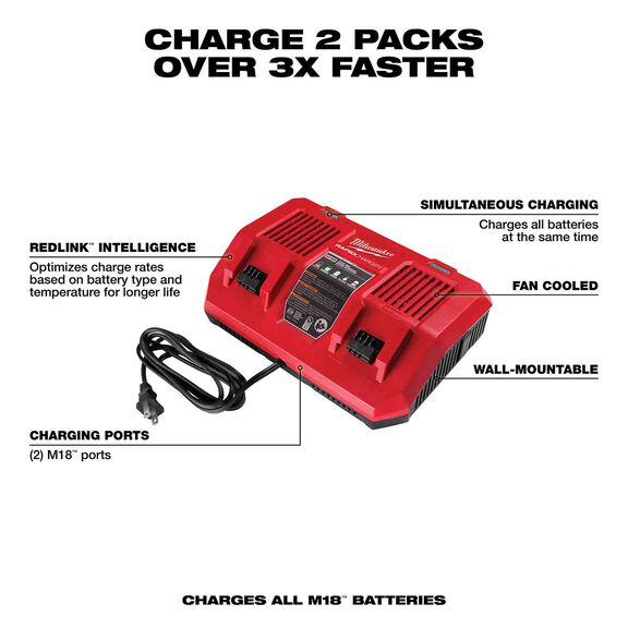 M18&trade; Dual Bay Simultaneous Rapid Charger image number 1