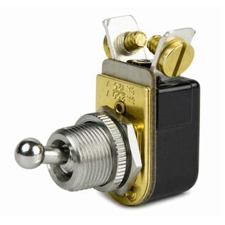 Chrome Plated Toggle Switch, 3/8in Ball Handle, Off/On, SPST