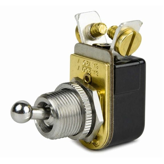 Chrome Plated Toggle Switch, 3/8in Ball Handle, Off/On, SPST image number 0
