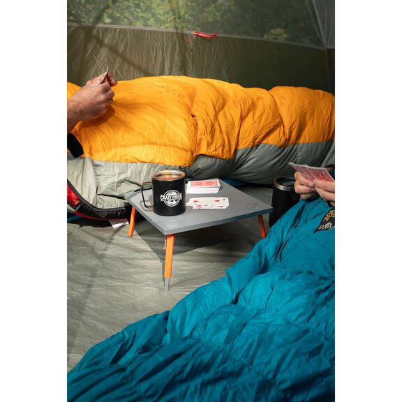 Crazy Creek Pack Table, Compact 12" x 12" Outdoor Folding Table, Gray and Orange image number 4