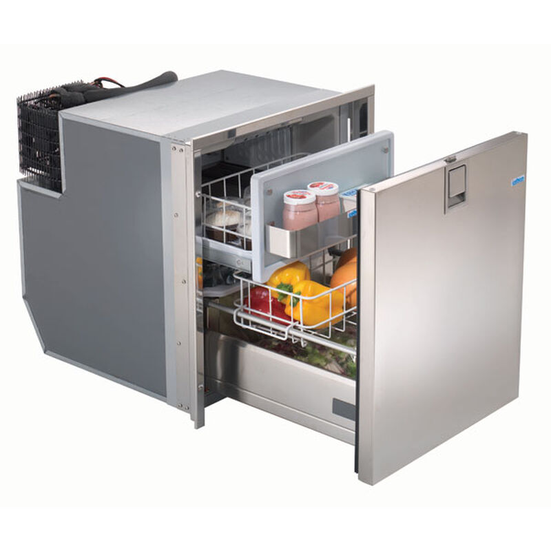 ISOTHERM Drawer 65 Stainless Steel Refrigerator with Freezer Compartment -  AC/DC, 4-Sided Stainless Steel Flange