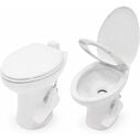 SEAFLO Porcelain RV Toilet Elongated Bowl 19in Residential Height Gravity Foot Pedal Soft Close image number 3