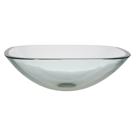 Rectangle Vessel Smooth Glass, 16 1/2" Square, 1-3/4" Drain Clear image number 1
