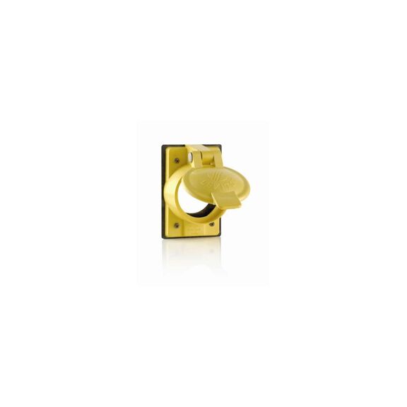 1-Gang 2.15 Inch Opening, Flip Lid Cover Plate for 50A Locking Receptacles, Weather-Resistant, Thermoplastic Glass-Filled, FS Box Mount, Vertical Self Closing Lid image number 0