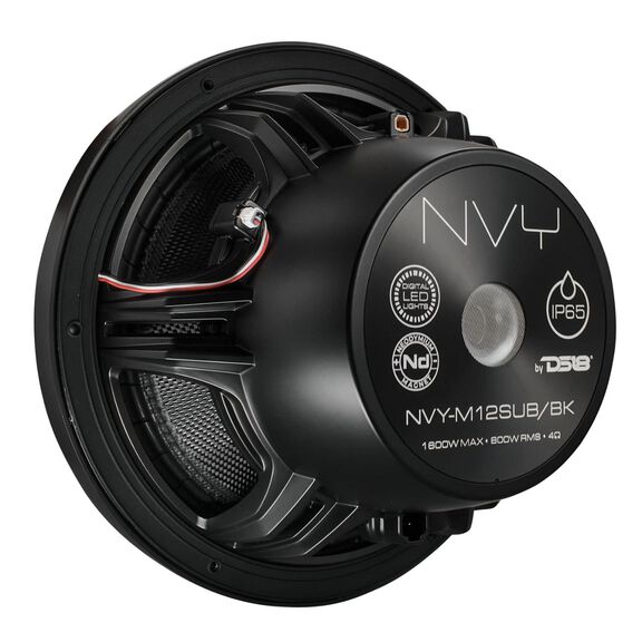 12" Neodymium Marine & Powersport Subwoofer with Digital LED Lights and Carbon Fiber Cone | 800W RMS 4-Ohm image number 5