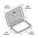 SEAFLO 14.76" x 14.53" Black Locking Rectangular Deck Access Hatch image number 2