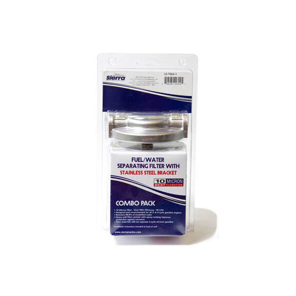 Sierra 18-7984-1 Fuel Filter/Water Separator Kit 1/4""minimum Stainless Steel, Tall image number 0