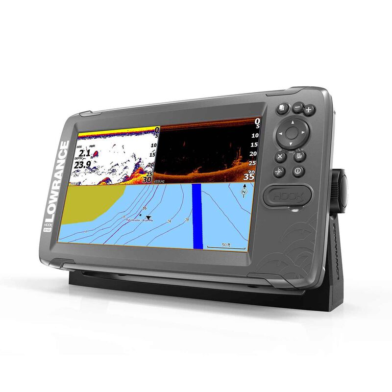 LOWRANCE HOOK² 9 Fishfinder/Chartplotter Combo with SplitShot Transducer  and US Coastal Charts