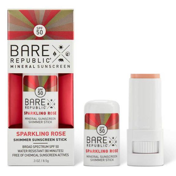 Mineral SPF 50 Shimmer Sunscreen Stick - Sparkling Rose, .3oz image number 3