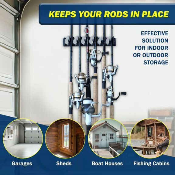 6 Fishing Rod Wall Rack One - Piece Design image number 3