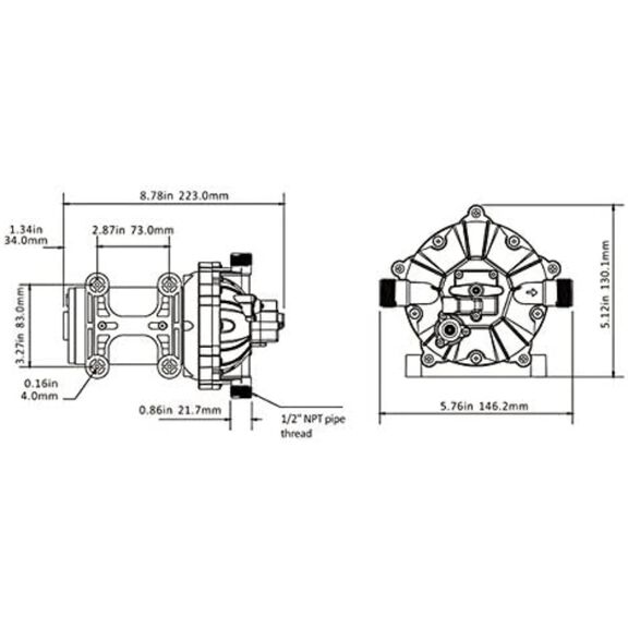 SEAFLO 54 Series 12V Variable Flow Water Pressure Pump - 5.0 GPM, 60 PSI image number 1