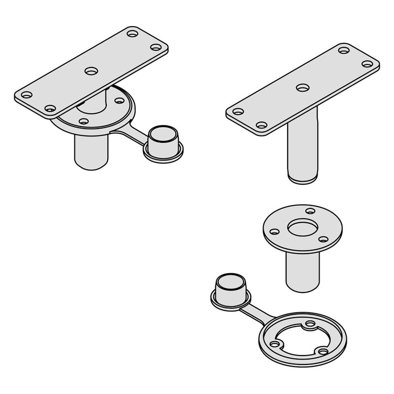 Dual Flush Deck Socket Table Mount, Locking image number 2