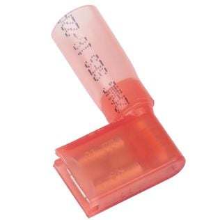 22-18 AWG Female Heat Shrink Flag Disconnects, Red, 3-Pack